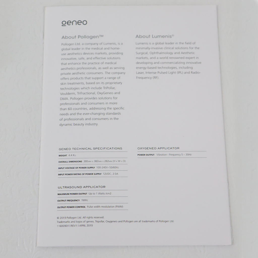 2019 Geneo Pollogen by Lumenis Breathe In Shine Out Info Tri-Fold Brochures x13
