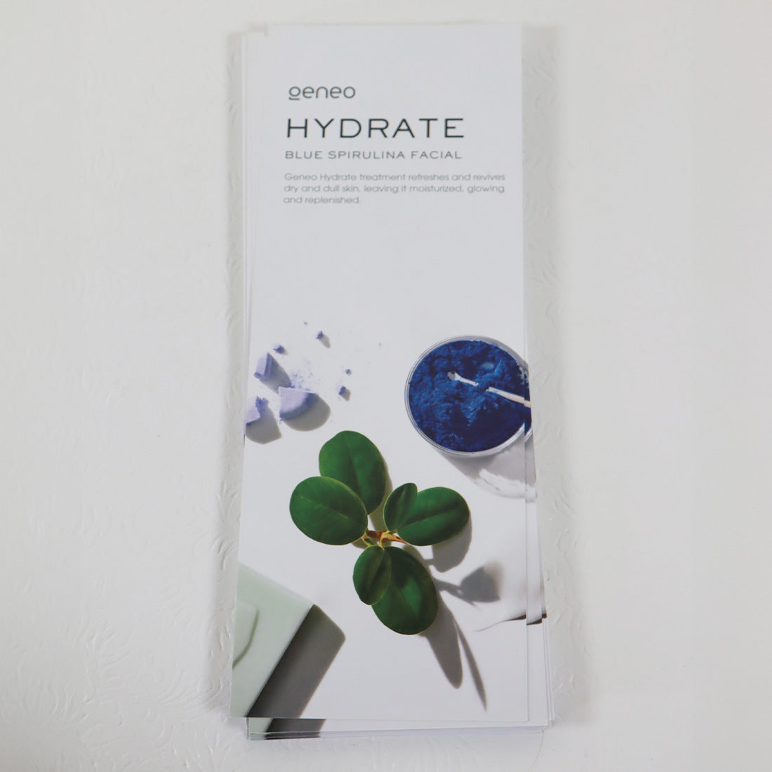 Geneo by Lumenis Hydrate Facial Geneo Treatment Information Two-Sided Card x25