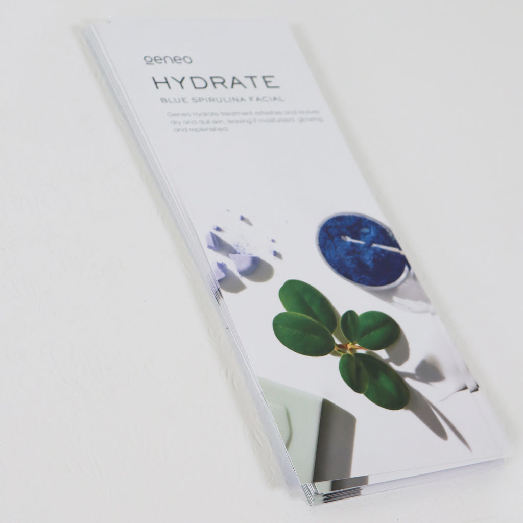 Geneo by Lumenis Hydrate Facial Geneo Treatment Information Two-Sided Card x25