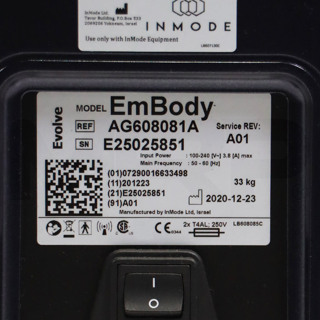 2020 InMode Evolve X System W/ Transform Applicators AG608081A