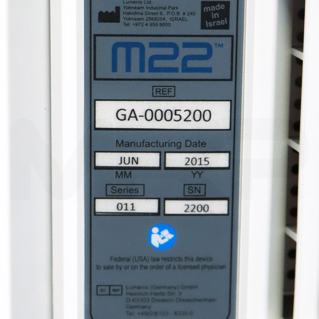 2015 Lumenis M22 IPL Laser System W/ ResurFX