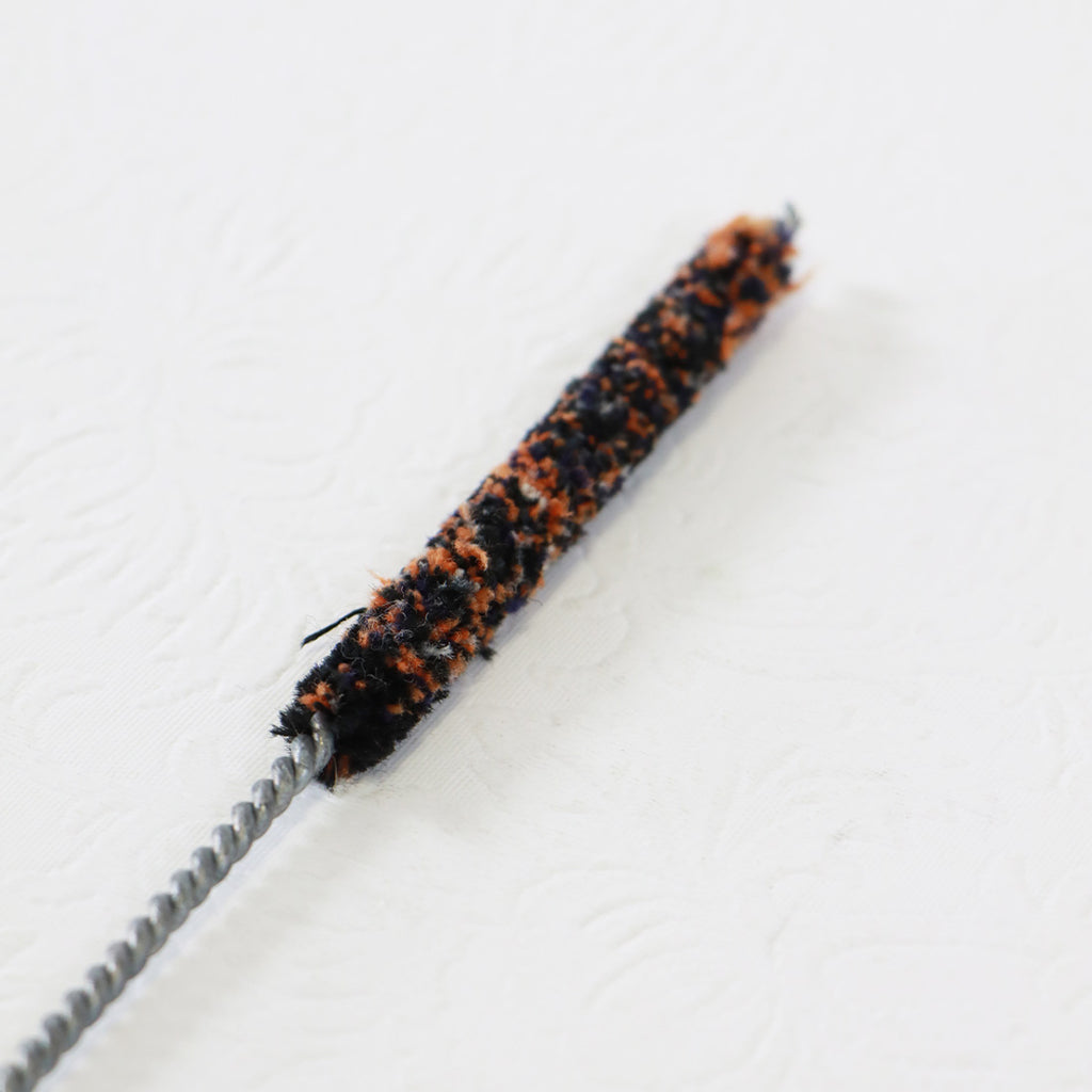 Cannula Tube Pipe Cleaner Orange Black Fiber Metal Tool 7in