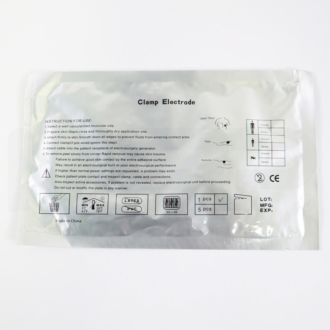 Clamp Electrode Plate Radio Frequency Instrument Neutral Negative Electrode 22x