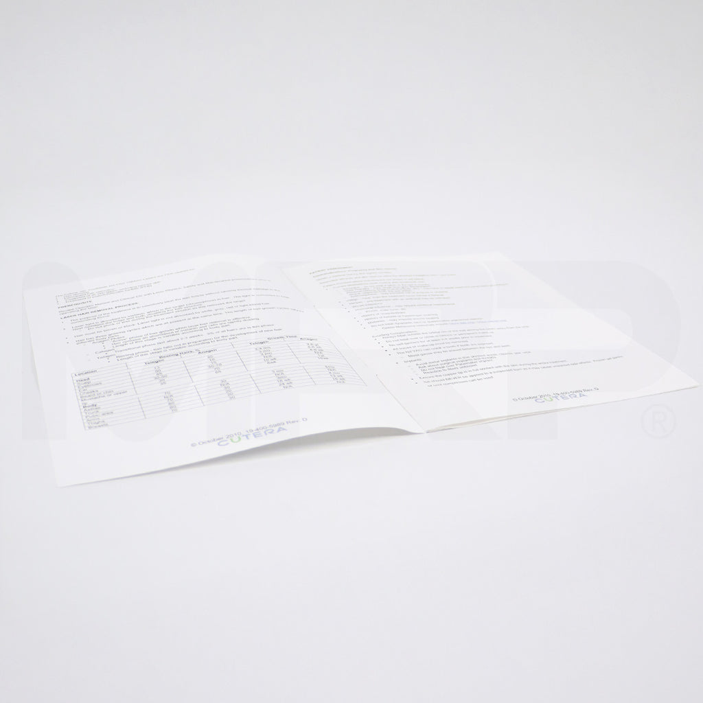 Cutera Coolglide Hair Removal Treatment Guidelines October 2010 19-400-5989 Rev.D