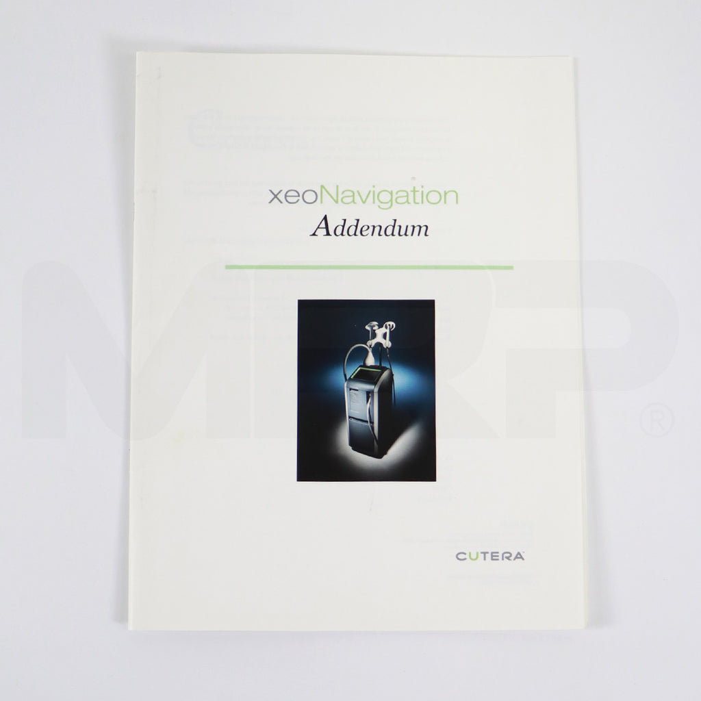 Cutera Laser Xeo Navigation Addendum Booklet Guide Manual D0493