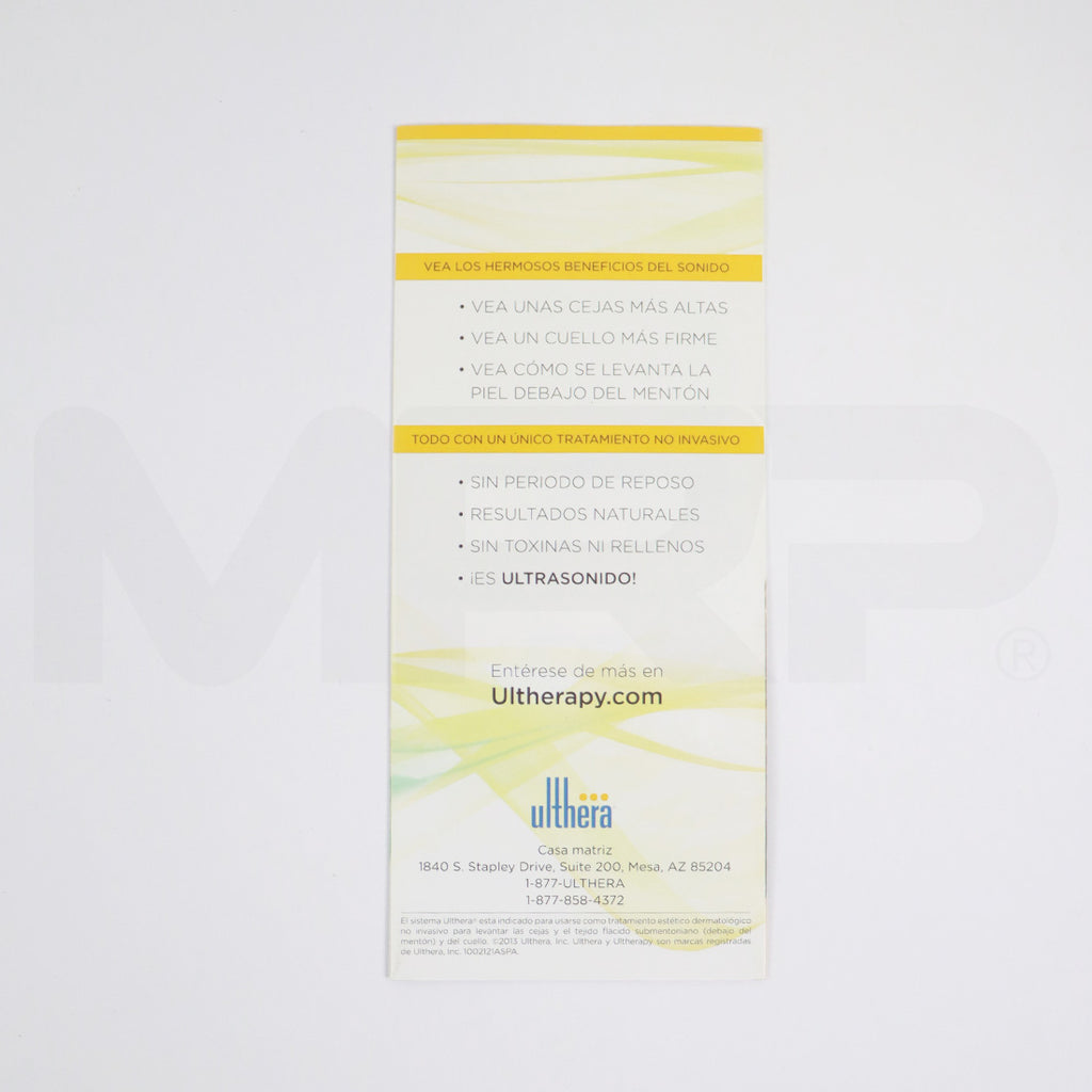 Ulthera Utherapy See The Beauty of Sound Brochures x8 Pack