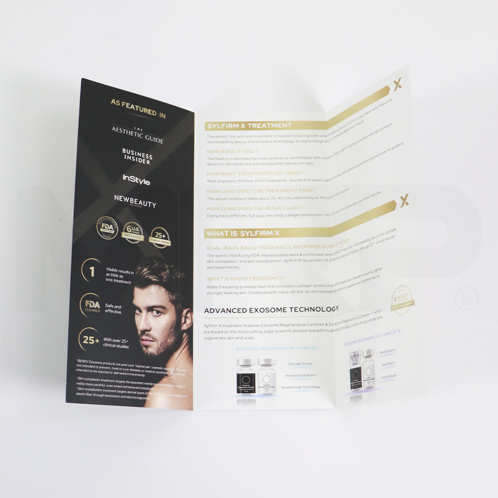 Sylfirm X RF Microneedling Tri-Fold Marketing Brochure SY-0001 x34 Pack