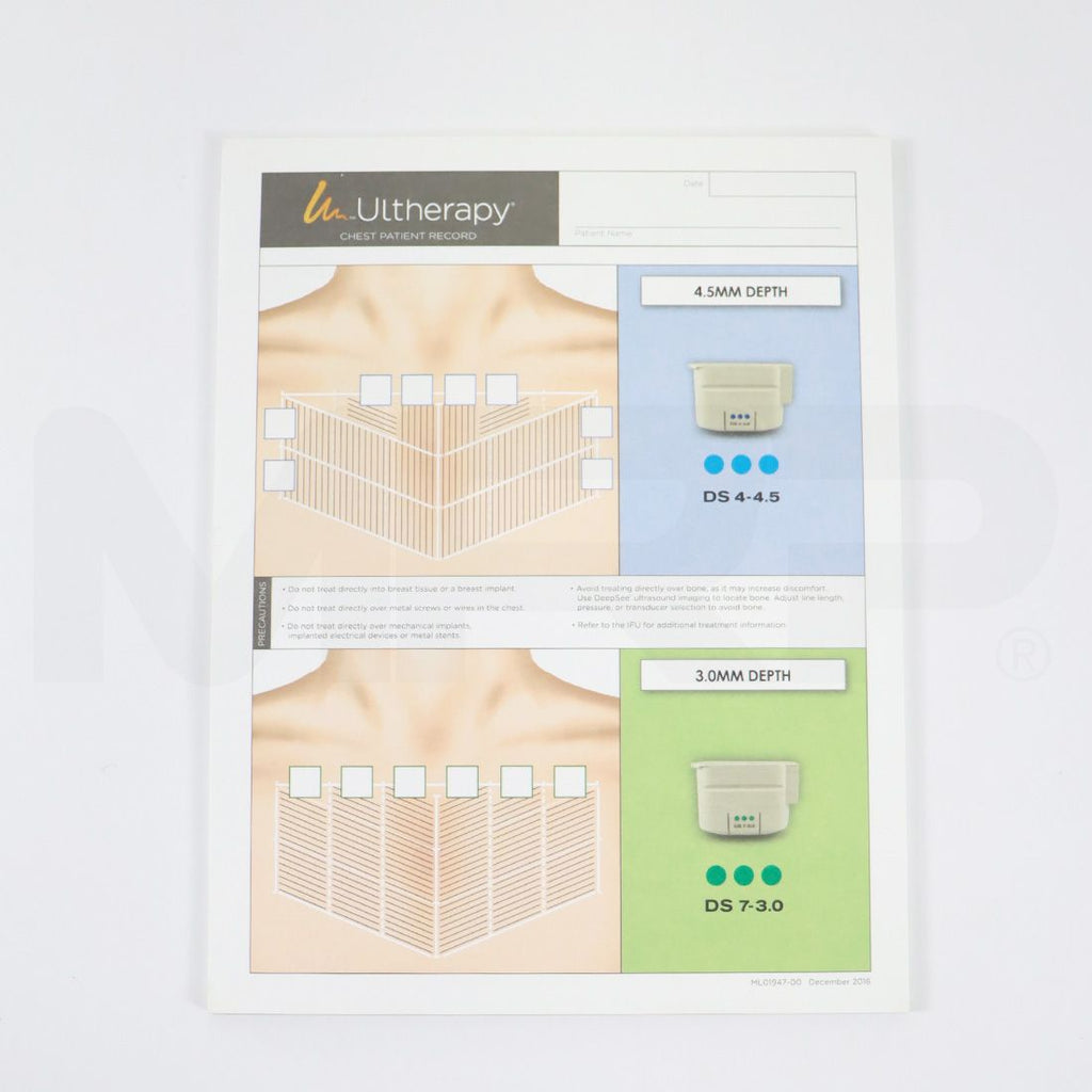 2016 Ulthera Ultherapy Chest Patient Record Treatment Form ML01947-00 x24