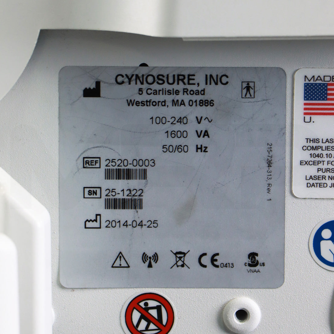 2014 Cynosure Palomar Icon System Serial