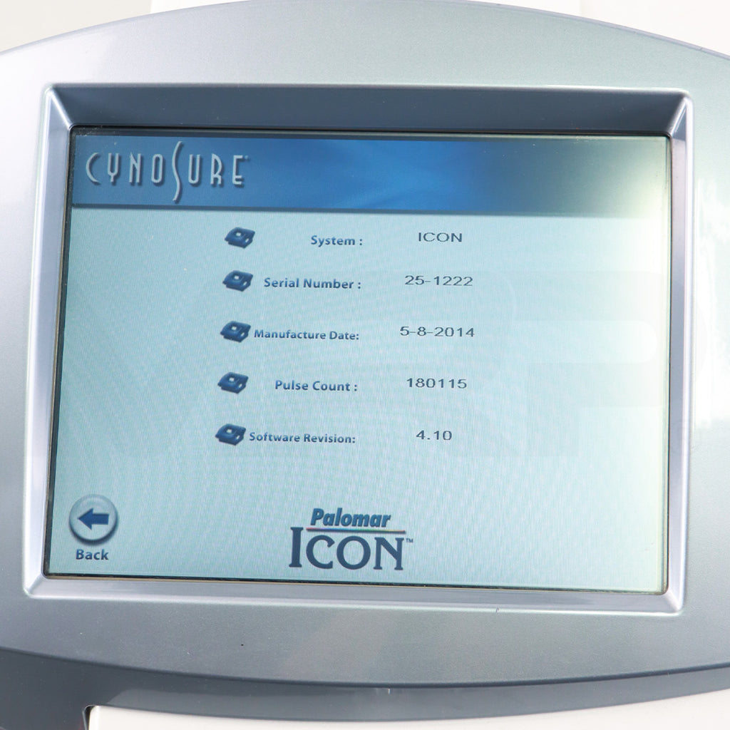 2014 Cynosure Palomar Icon System Screen