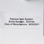 2011 Palomar Icon IPL Laser System Serial