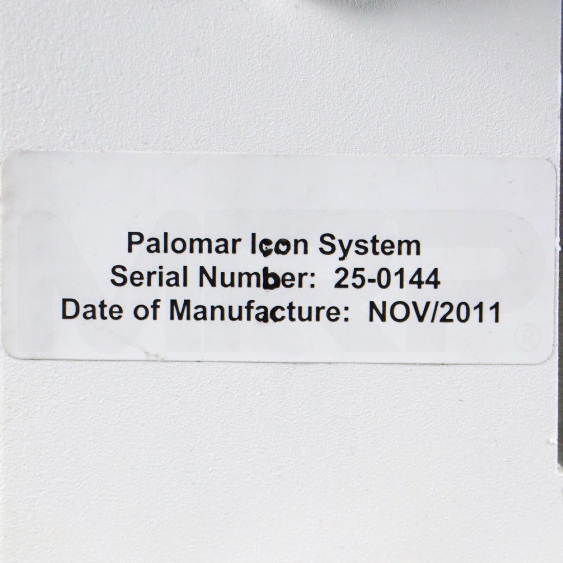 2011 Palomar Icon IPL Laser System Serial