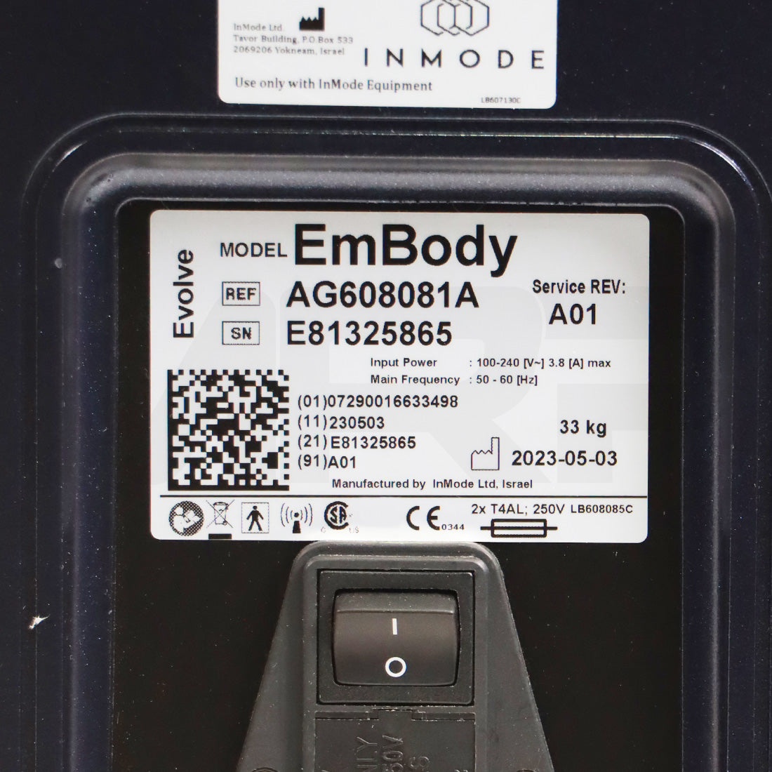 2023 InMode EvolveX EmBody Body Contouring System Serial