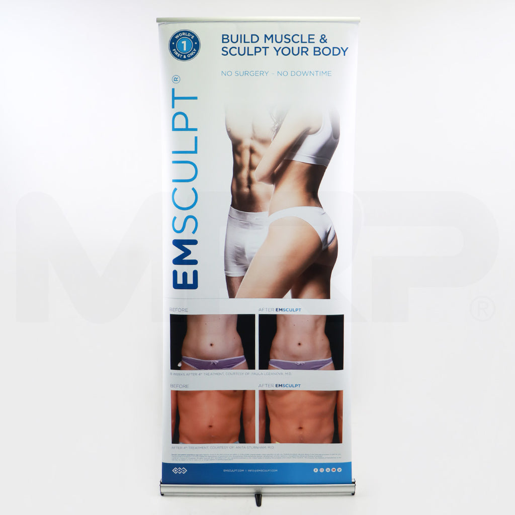 BTL EmSculpt Electromagnetic Build Muscle Ab Sculpting Retractable Banner 78x33