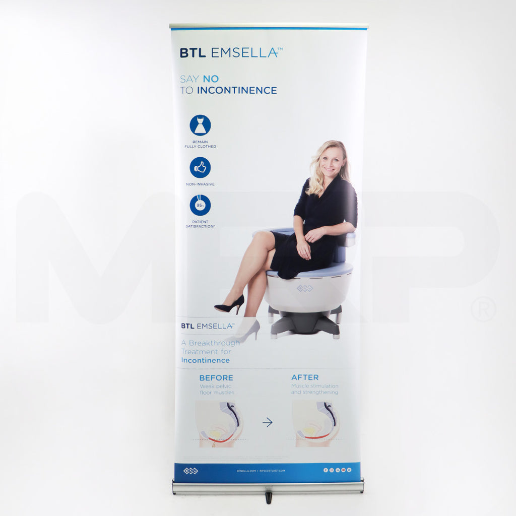 BTL Emsella EM Muscle Stimulation Incontinence Pelvic Floor Vinyl Banner 30x33"