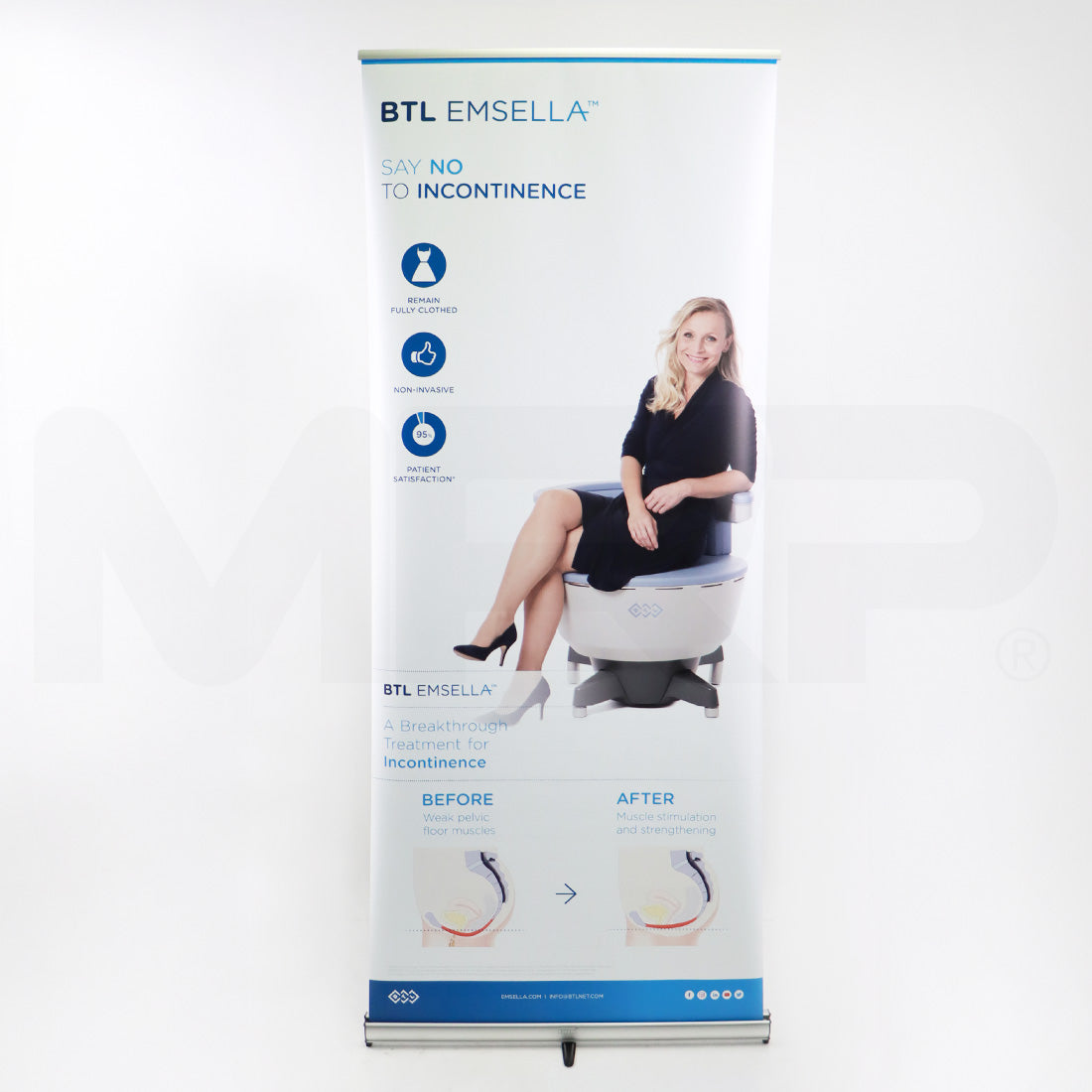 BTL Emsella EM Muscle Stimulation Incontinence Pelvic Floor Vinyl Banner 30x33"