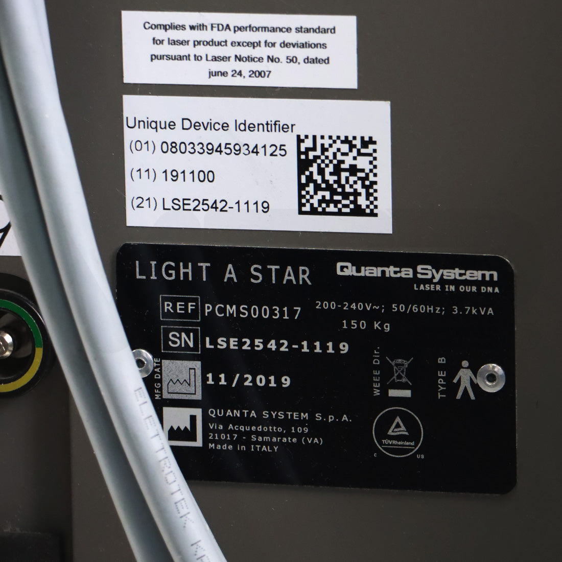 2019 Quanta System Light A Star EVO Multi-Wavelength Laser System