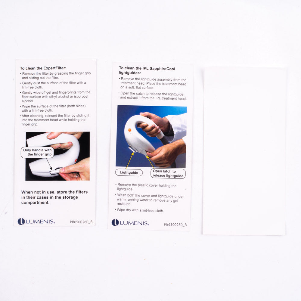 Lumenis Maintenance Guides - ExpertFilters, SapphireCool Lightguides & ResurFX