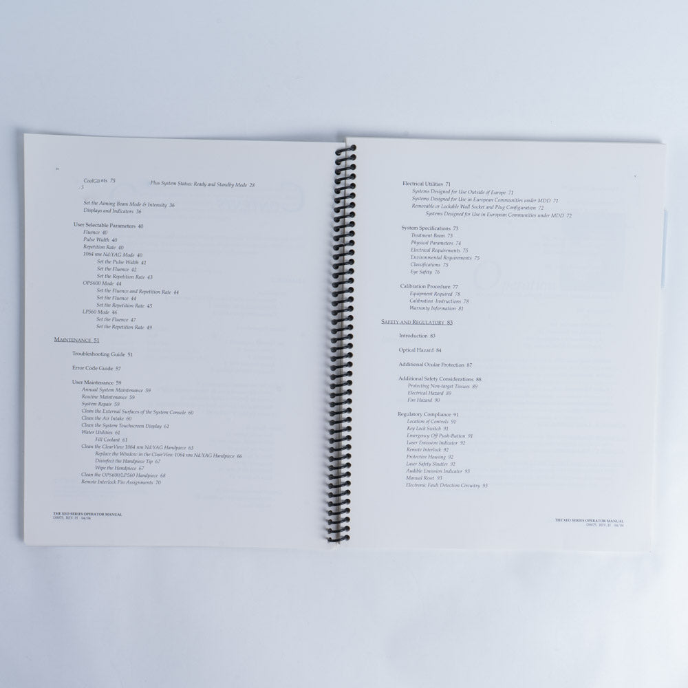 Cutera Xeo Series Handpiece Operator Manual XEO, XEO SA, GENESIS Plus