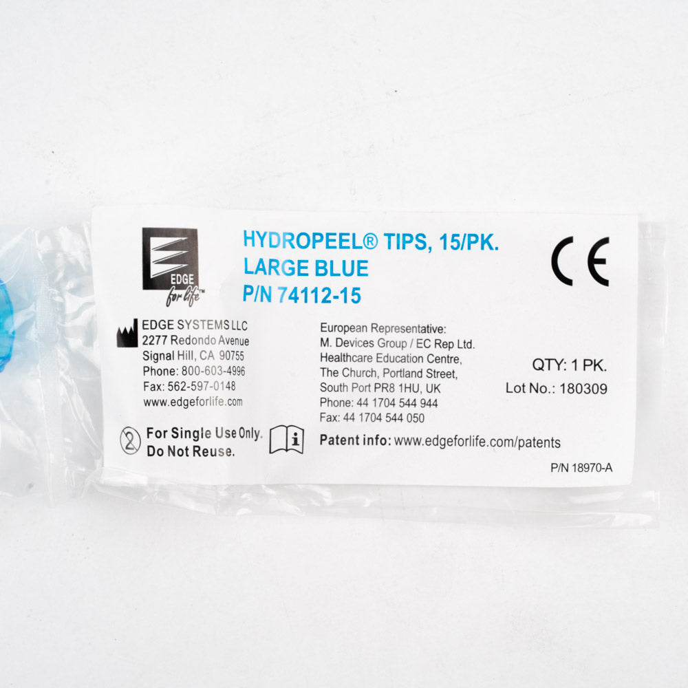 Edge Systems Hydropeel Tips 9/PK Large Blue P/N 74112-15 - Single Use