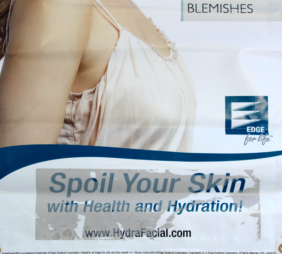 HydraFacial MD Detoxify Rejuvenate Protect Vinyl Banner 58 x 24" P/N: 19429-01