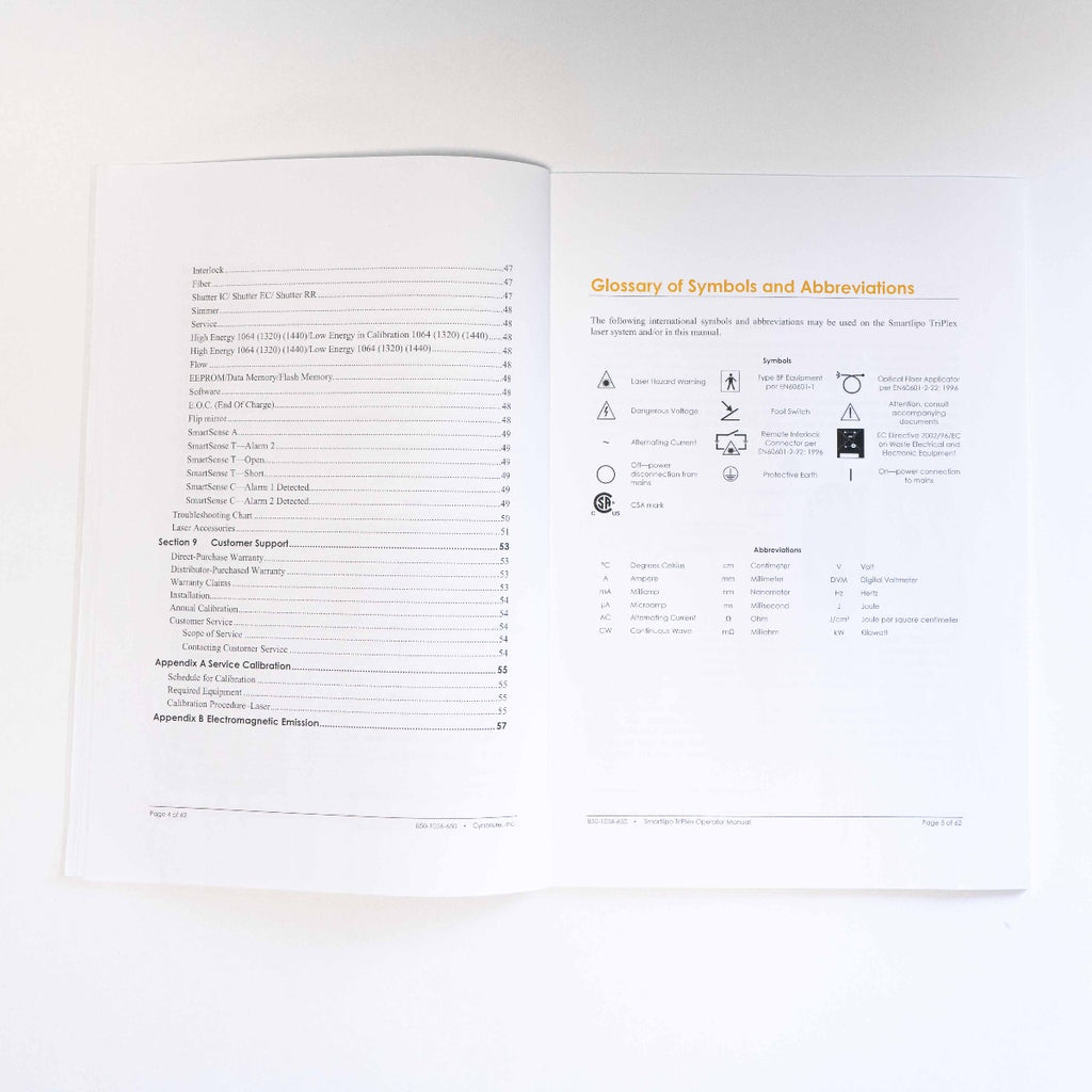 Cynosure Smartlipo Triplex Clinical Operator User Manual - DOC#850-1056-650