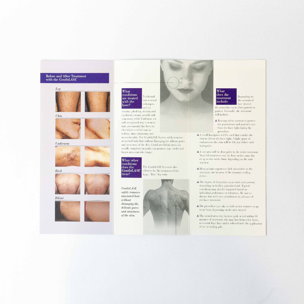 Cutera GentileLASE Laser System Hair removal Patient Information Brochure - LASE
