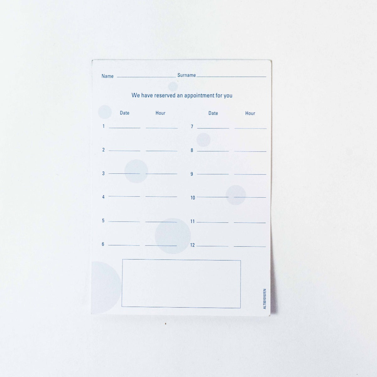 Asclepion Pretreatment Patient information Handout & Custom Appointment Card