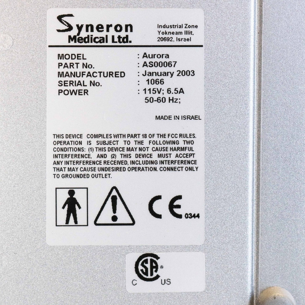 2003 Syneron AURORA IPL Hair Removal Skin Rejuvenation DS SRA ST ReFirme 4 HPs