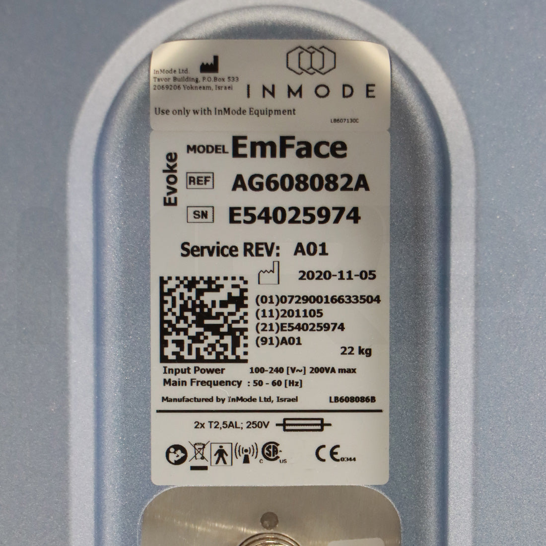 2020 InMode Evoke EmFace Radio Frequency RF Submental Chin Cheek System AG608082A