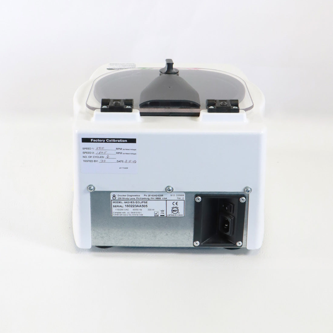 Eclipse Aesthetics PRP Therapy 6 Place Centrifuge 642VES 3900 RPM