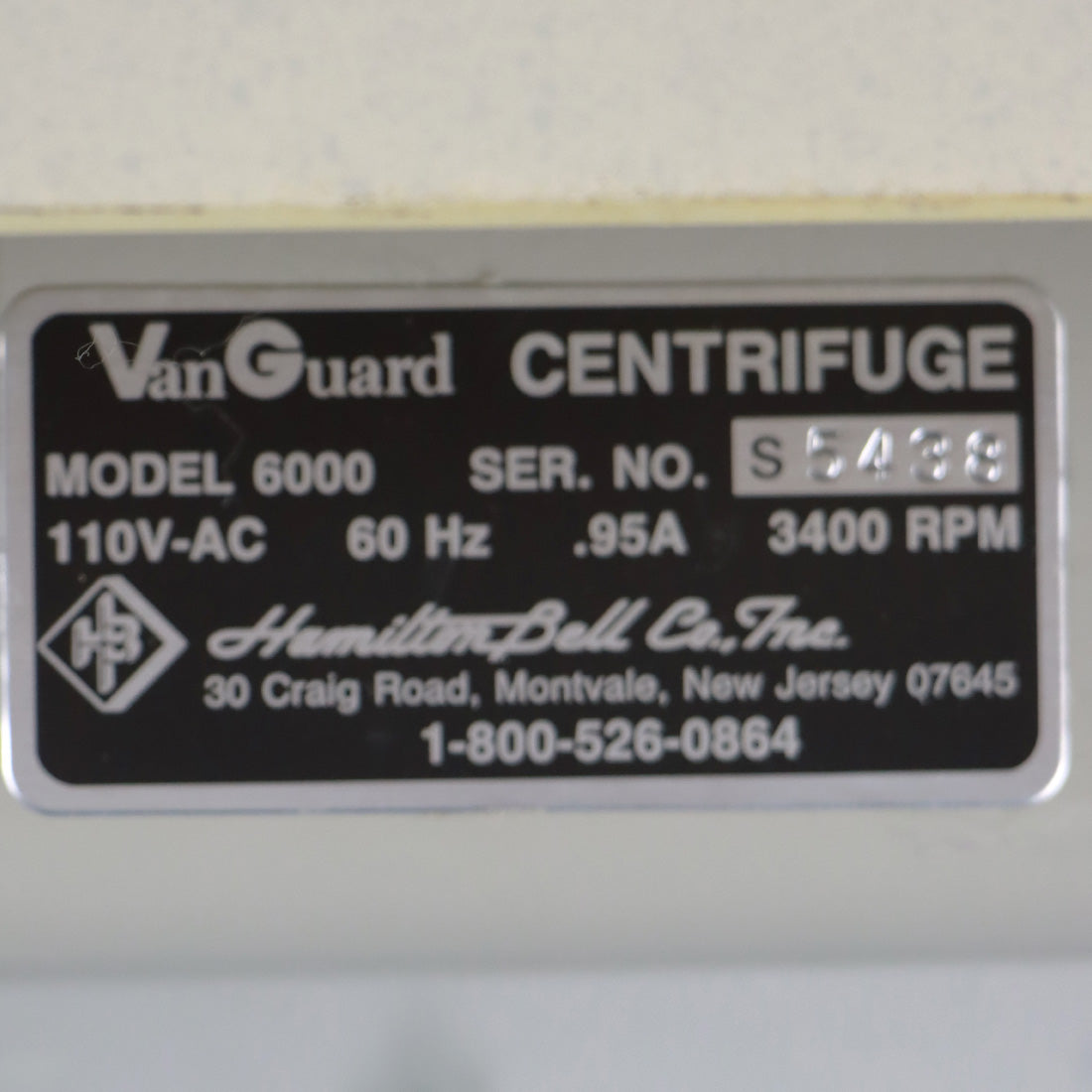 SmithKline Beecham Clinical Laboratories Vanguard V6000 Centrifuge