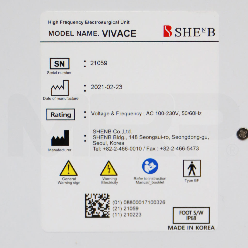 2021 SHEnB Vivace Micro-Needle RF Skin-Tightening Electrosurgical System