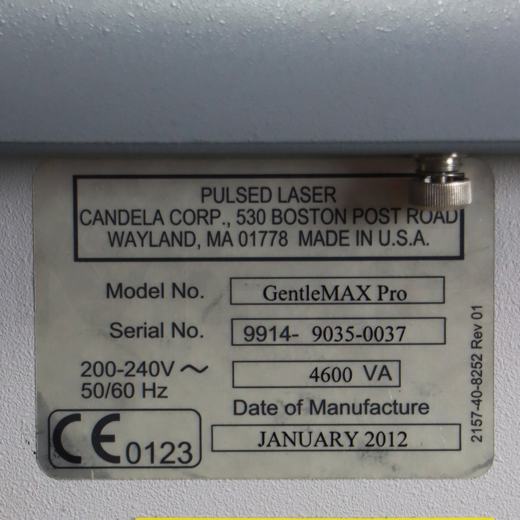 2012 Candela GentleMax Pro Laser Hair Removal System
