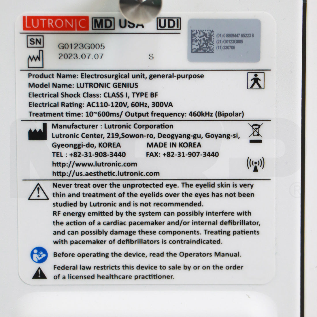 2023 Lutronic Genius Intelligent Focused Radio Frequency Microneedling System RF