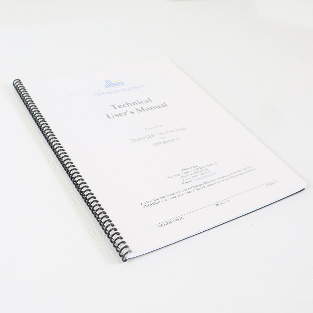 2012 Ulthera System DeepSee Ultherapy Technical User's Manual 1000576IFU Rev A