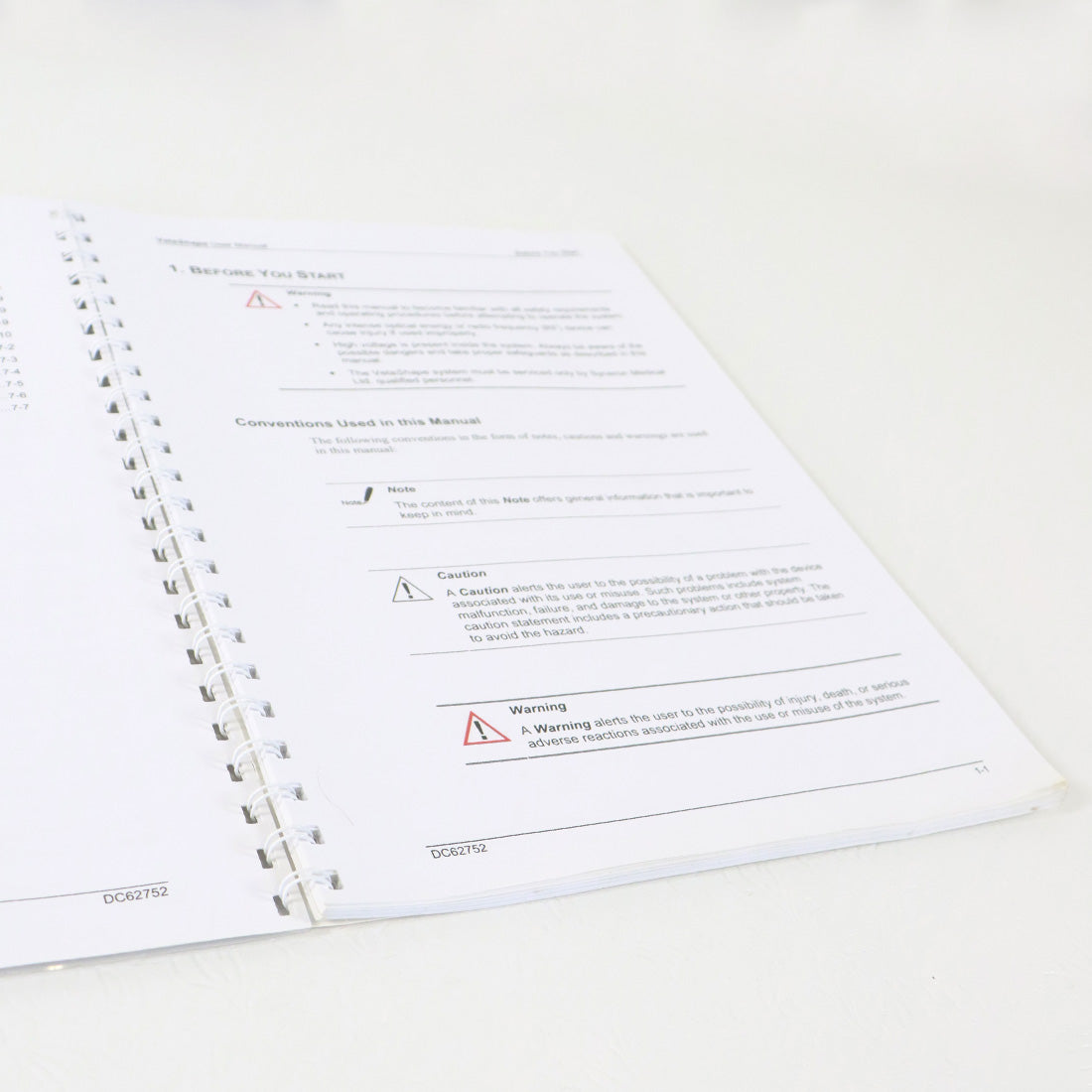 2008 Syneron VelaShape User Manual Guide Spiral Bound DC62751