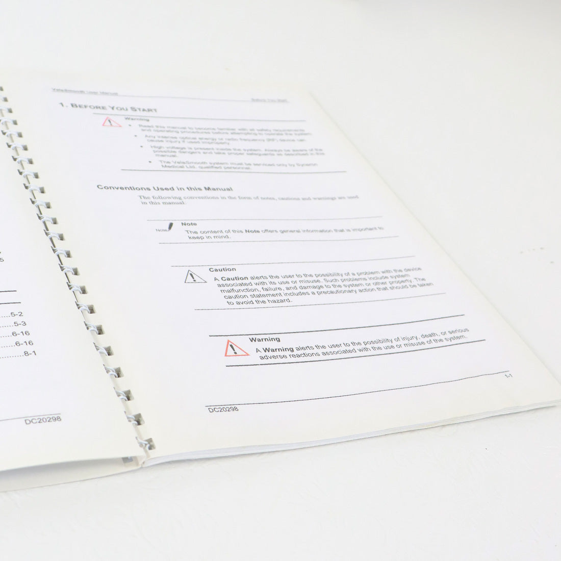 2007 Syneron VelaSmooth User Manual Guide Spiral Bound DC20298