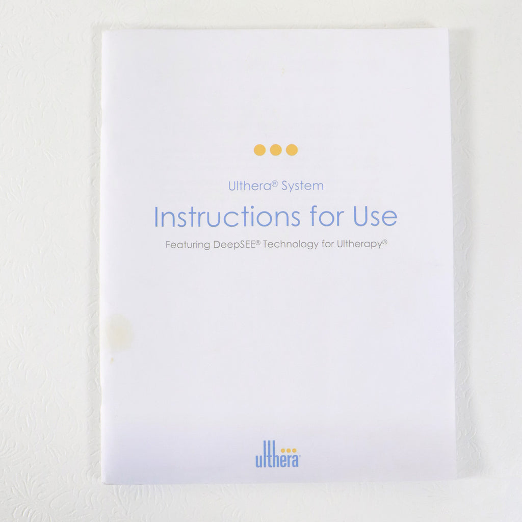 2012 Ulthera DeepSee Ultherapy Instructions for Use User Manual Guide 1000931IFU