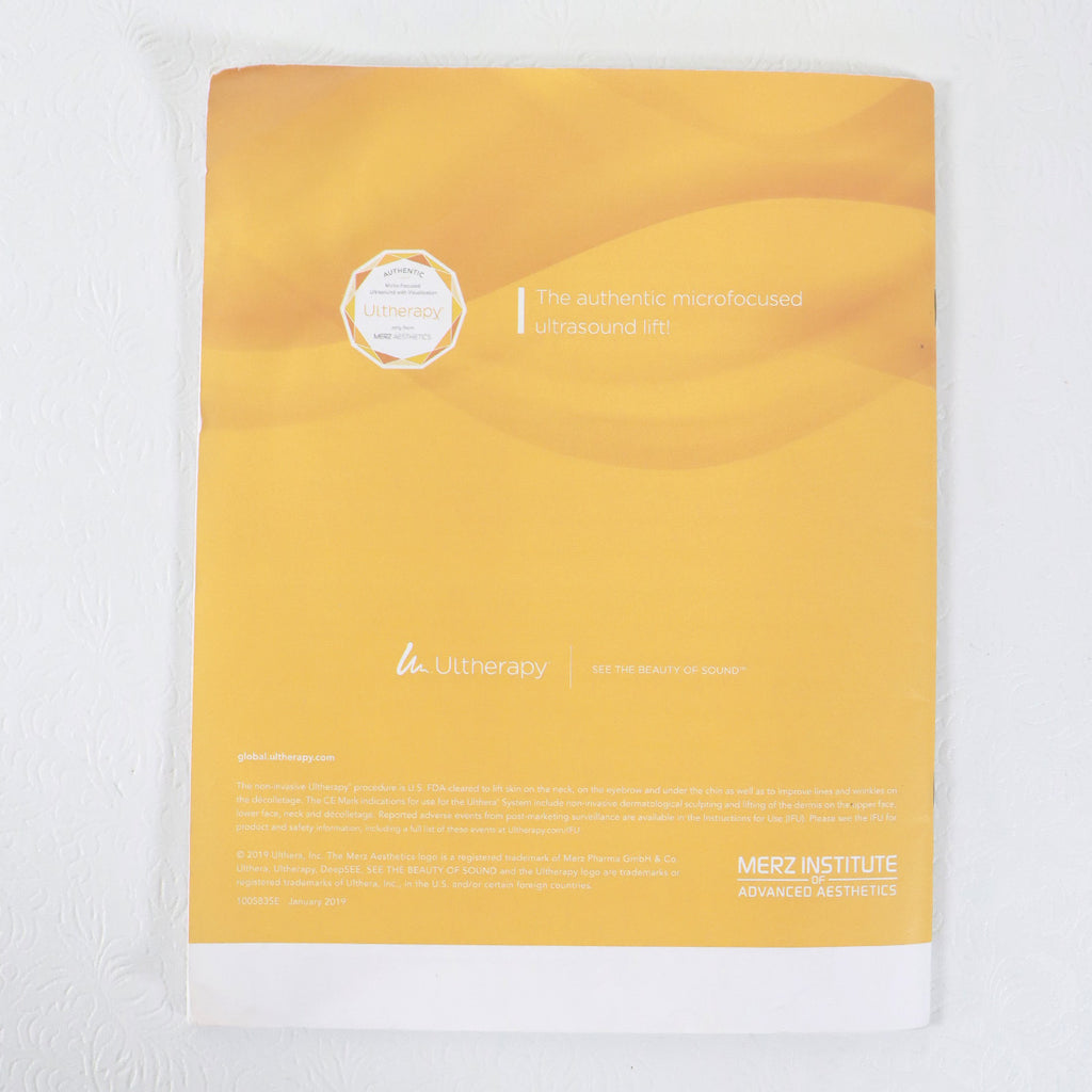 2019 Ulthera Ultherapy Customer Training Manual Guide Booklet 1005835E