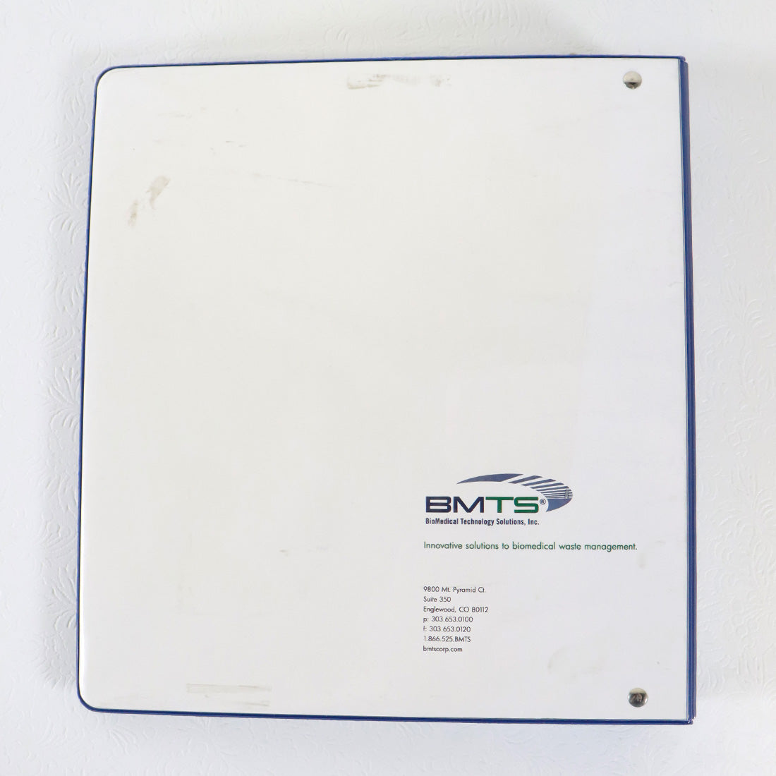 BioMedical Technology Solutions Demolizer II Operator's Manual Process Log Book