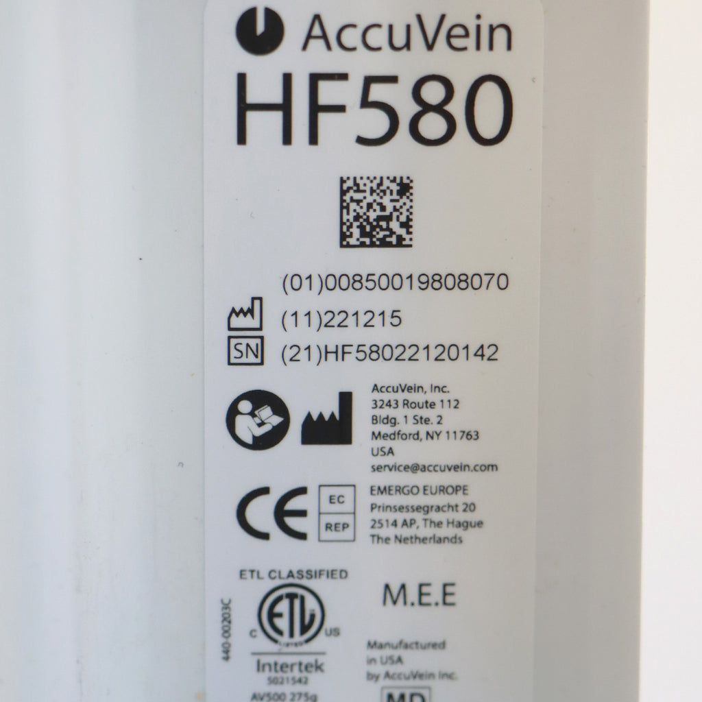 AccuVein Vein Finder HF580 w/ Rolling Stand Illuminator AV500 HP Handpiece