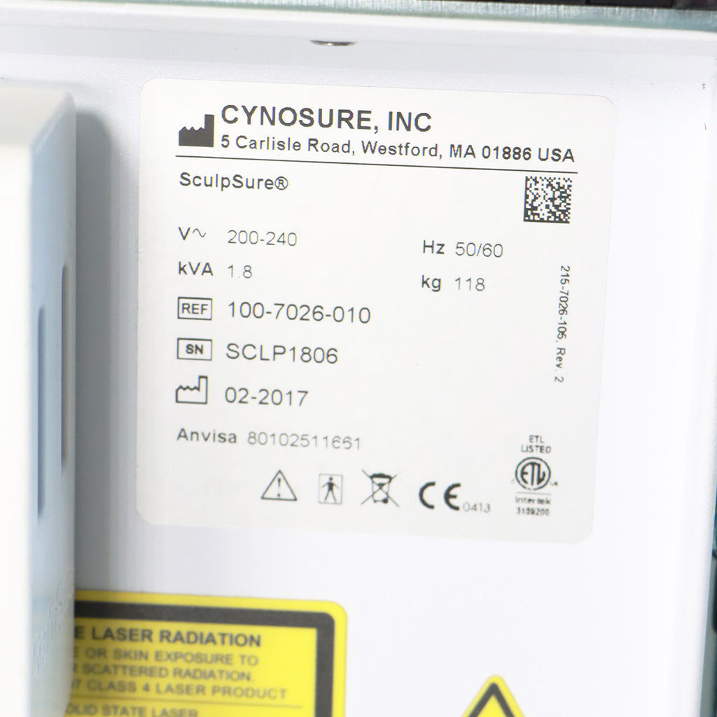 2017 Cynosure SculpSure 1060nm Diode Laser Contour Body Sculpt Non-Invasive