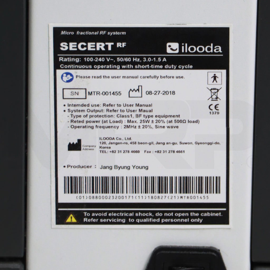 2018 Ilooda Cutera Secret RF System Serial
