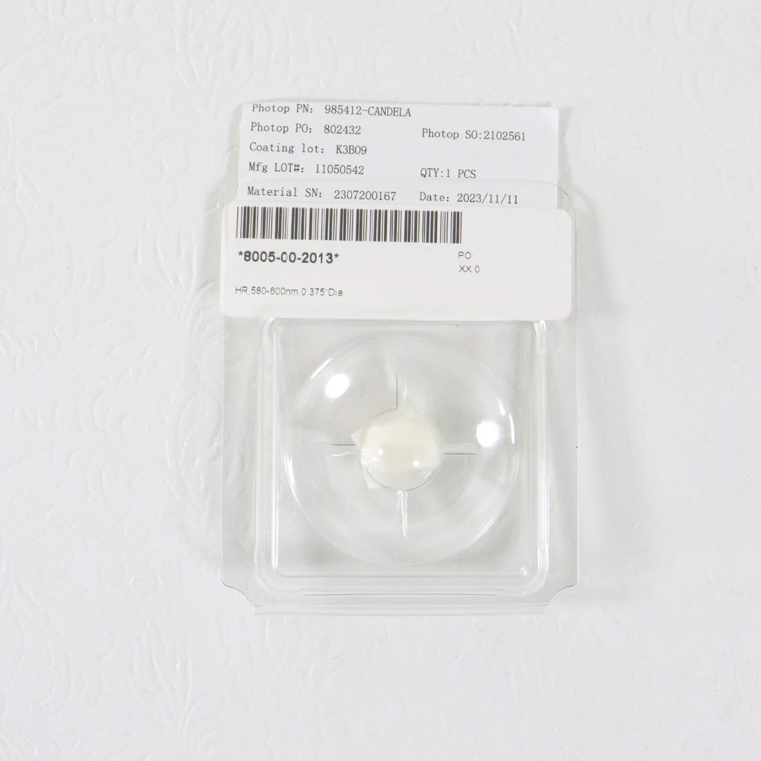 Candela VBeam Perfecta MAX 580-600NM 0.375" Diameter HR Mirror 8005-00-2013