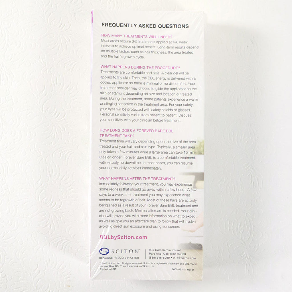 2017 Sciton BBL Forever Bare 'Dare to be Forever Bare' Brochure 2600-023-01 x41
