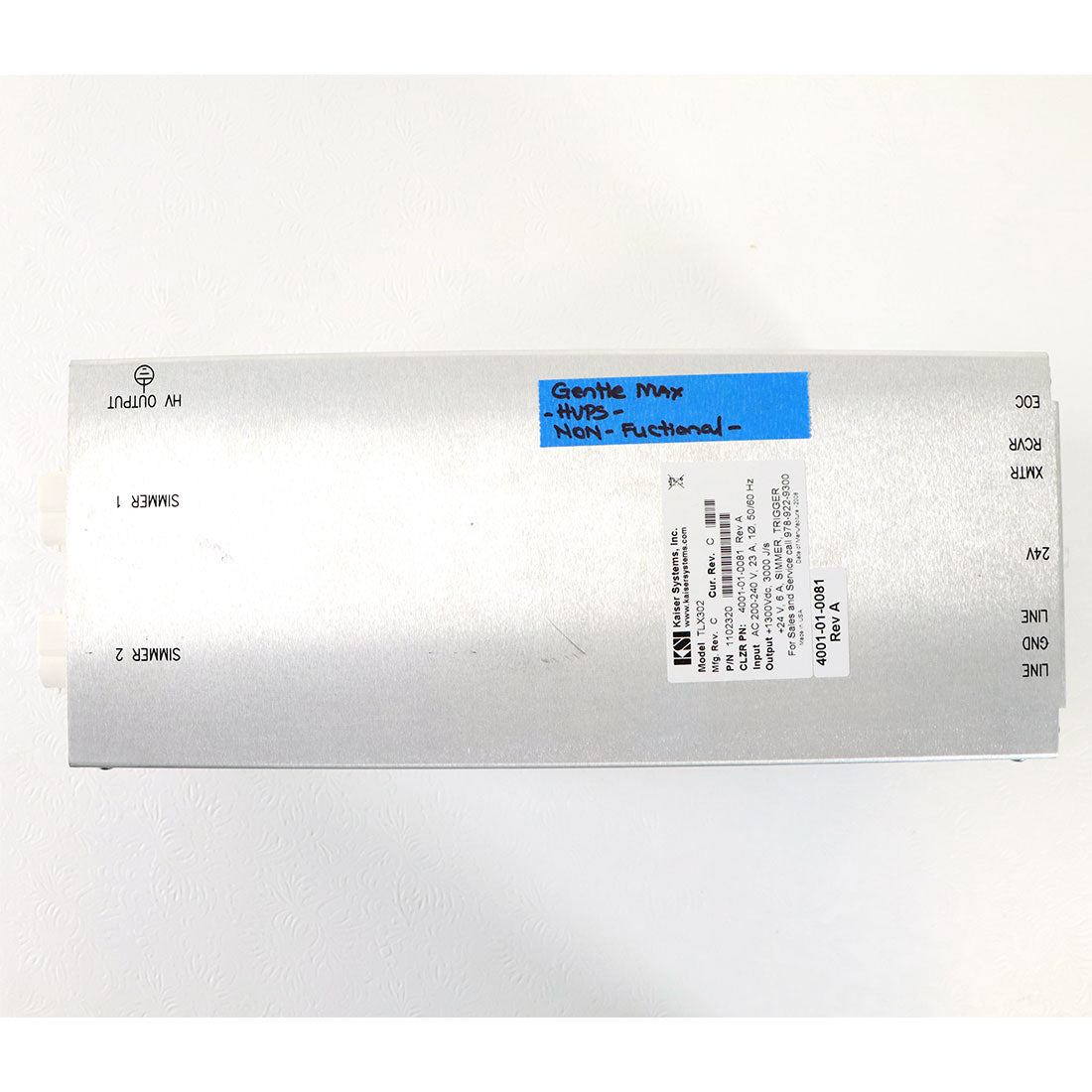 Candela GentleMax Power Supply HVPS Factory 4001-01-0081 TLX302 Parts AS-IS