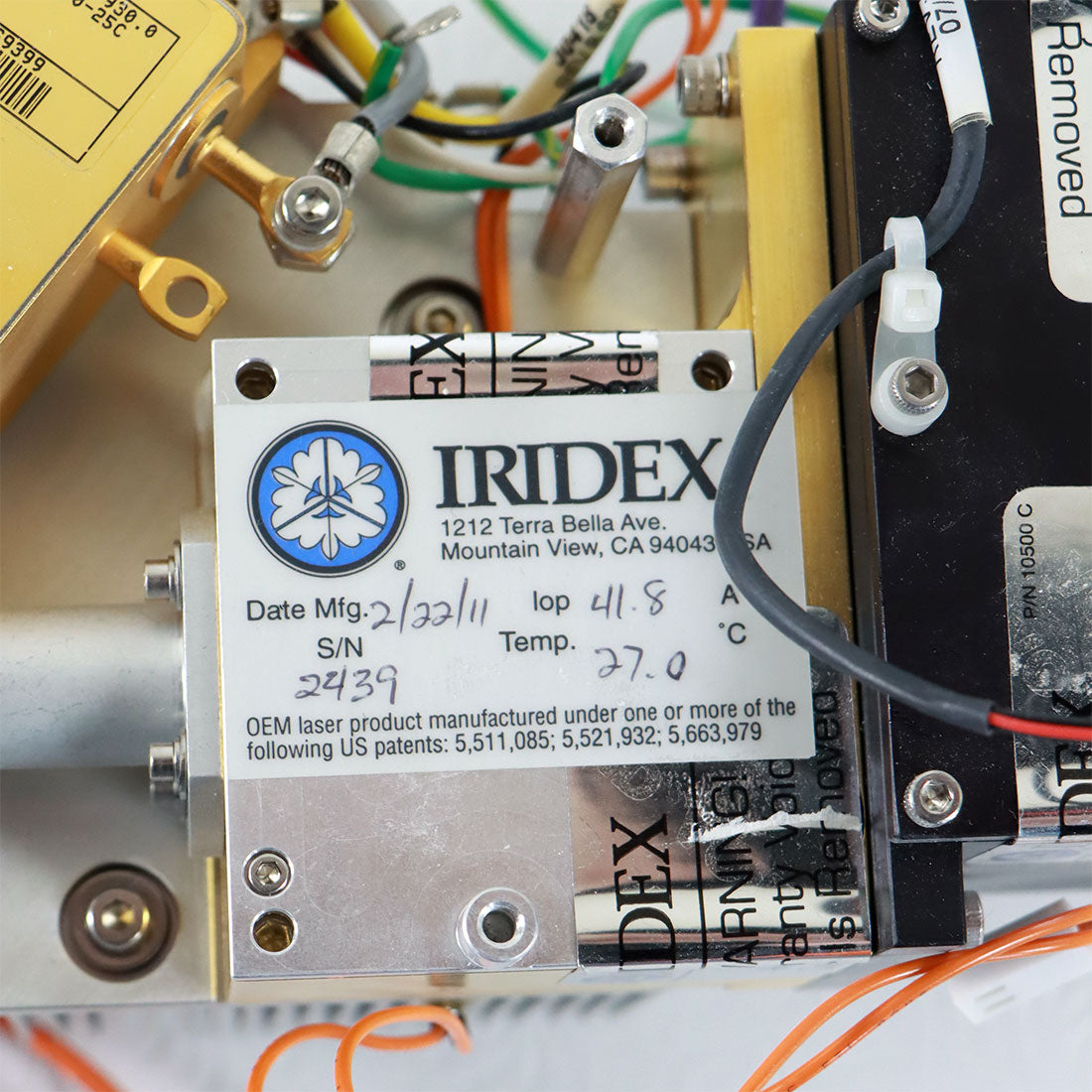 Iridex Varilite Laser Deck Assembly Chamber Electrical 2439