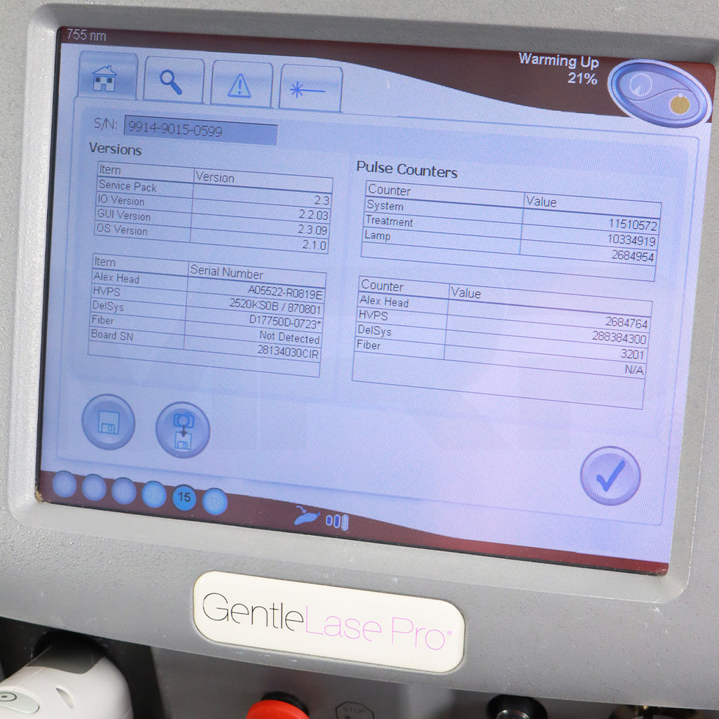 2012 Candela GentleLASE Pro System Screen