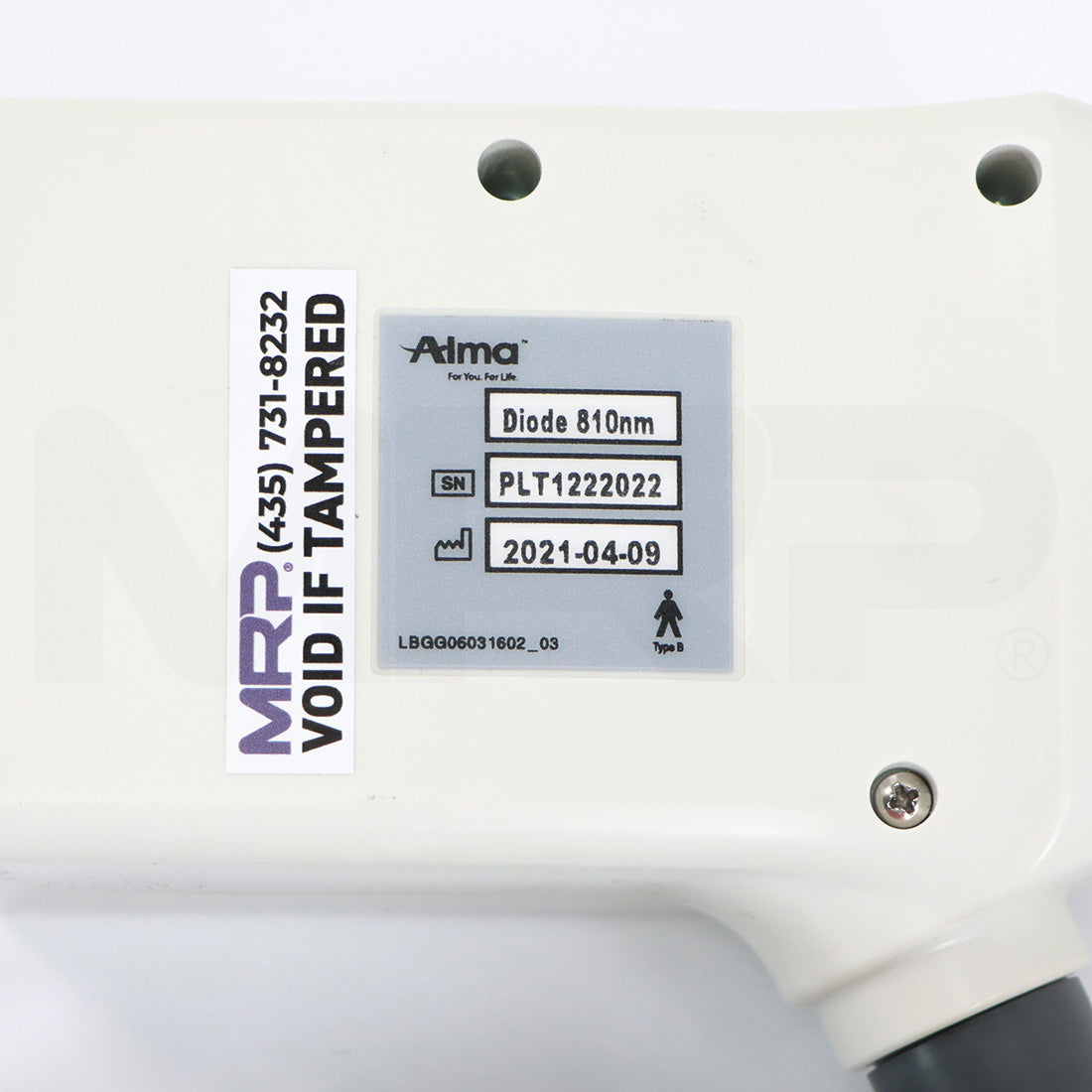 2021 Alma Soprano Ice Platinum System Handpiece Serial